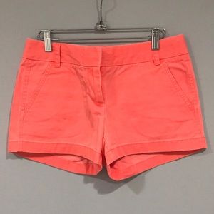 J.Crew bright coral cotton chino shorts in size 2